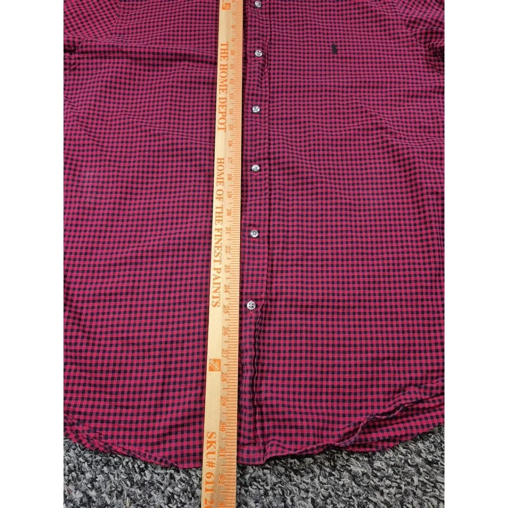 Polo Ralph Lauren Long Sleeve XL Mens Red Black Gingham Check Button Down‎